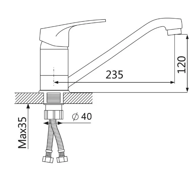 Приобрести смеситель для кухни vieir novelo 190 мм, хром v204022