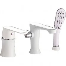 HAIBA Смеситель на борт ванны, 3 -отверстия, белый\хром HB-80804