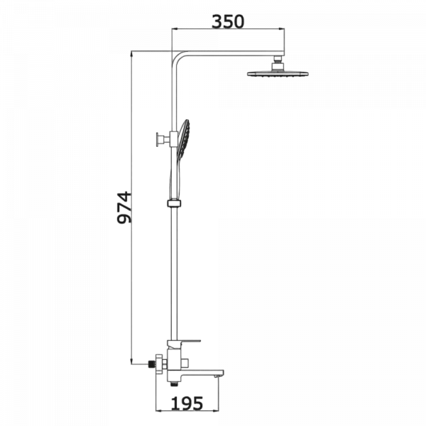Приобрести душевая система vieir, cielo v393562c черный