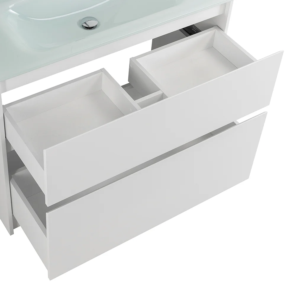 Приобрести belbagno тумба с раковиной kraft 100 см, напольная bianco opaco, белая глянцевая раковина