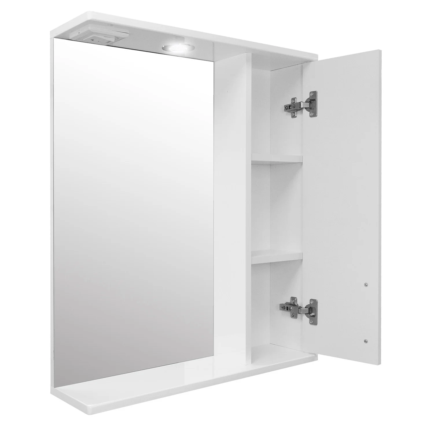 Приобрести loranto зеркало-шкаф karina 60 600х745х170 подвесной, с подсветкой, правосторонний, белый (cs00086509)