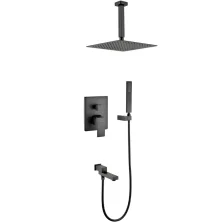 Grocenberg Встраиваемая душевая система, черная матовая GB5089BL-2