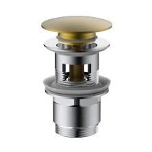Vincea Донный клапан click clack, с переливом, брашированное золото DPU-1B01BG