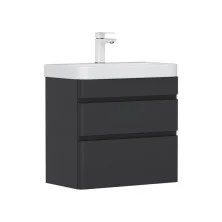 Equil Тумба подвесная с раковиной Eltoro 60 см, черная tpELTR60.2Y-03