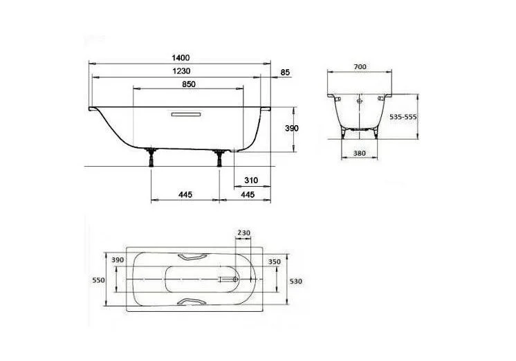 Приобрести ванна стальная kaldewei saniform plus 140x70 см, 111500010001, alpine white
