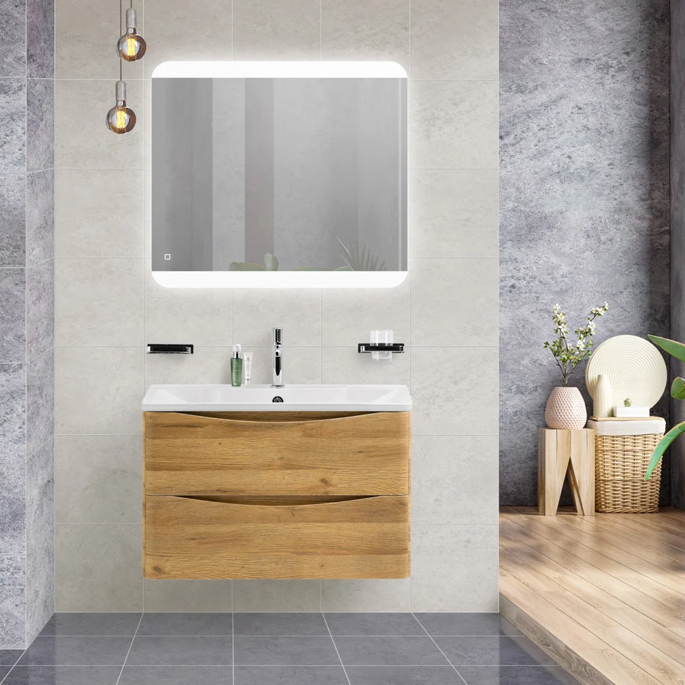 Приобрести belbagno тумба с раковиной acqua 90 см, подвесная rovere rustico, белая раковина