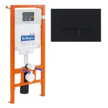 BelBagno Инсталляция для подвесного унитаза с клавишей смыва, черная BB002-80/BB012-MR-NERO.M