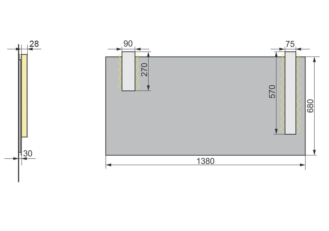 Приобрести зеркало velvex pulsus 138x68 см zkpul.140-21
