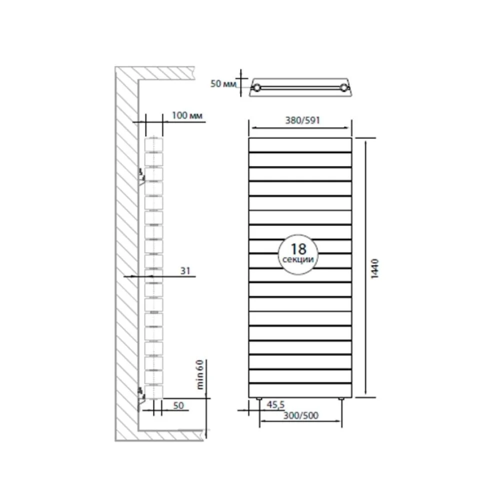 Приобрести royal thermo радиатор биметаллический pianoforte tower 500 /noir sable ( черный графит ) - 18 секц.
