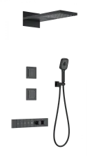Душевая система с термостатом встраиваемая WONZON & WOGHAND, Черный матовый (WW-D4538-A-MB)