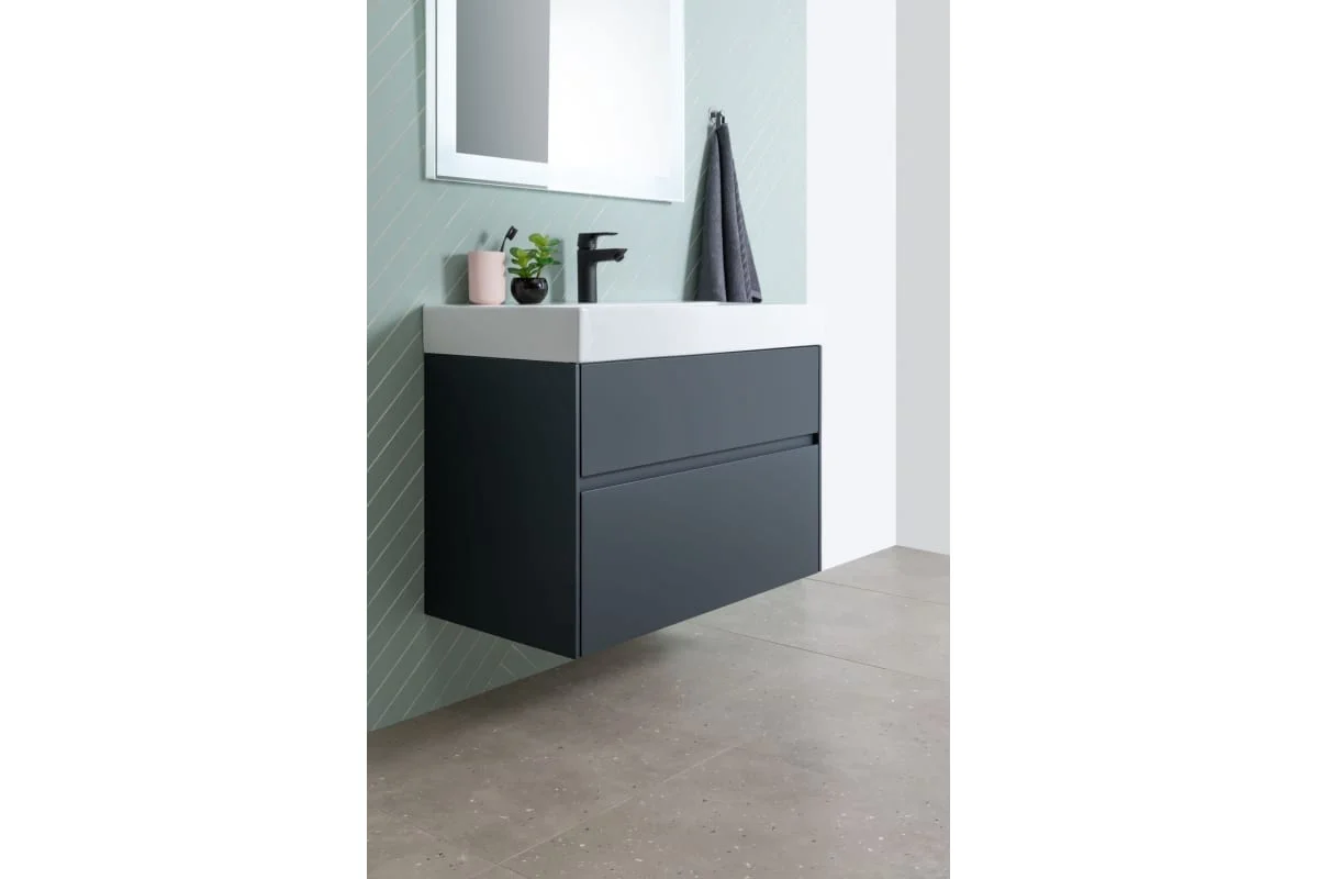 Приобрести aquanet тумба с раковиной бруклин 100 см, антрацит матовая