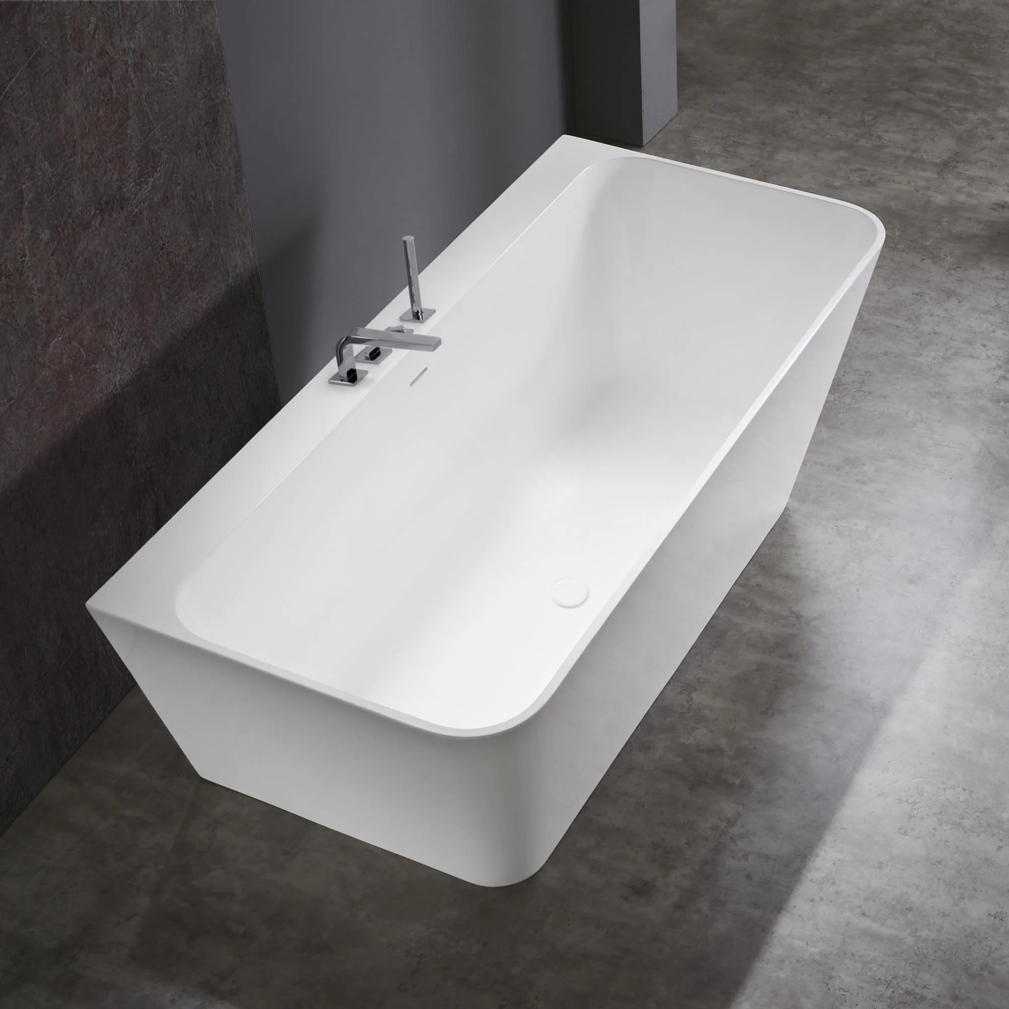 Приобрести cezares пристенная ванна solid surface 170х80 см, белая czr-liner-170-80-60-ssb