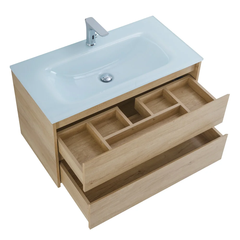 Приобрести belbagno тумба с раковиной kraft 100 см, подвесная rovere nebrasca nature, стеклянная раковина