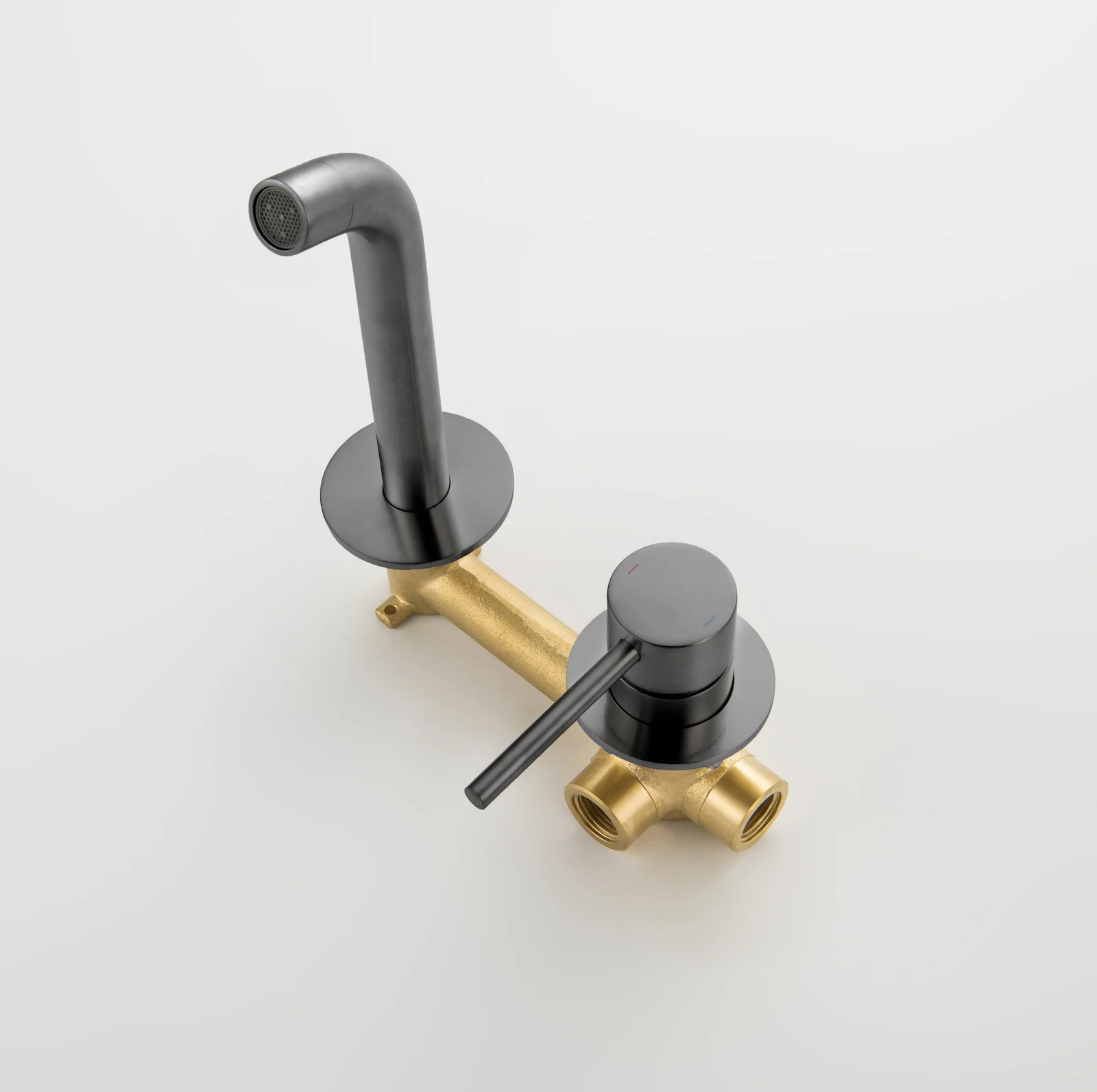 Приобрести смеситель для раковины встроенный timo saona 2372/18sm черное золото