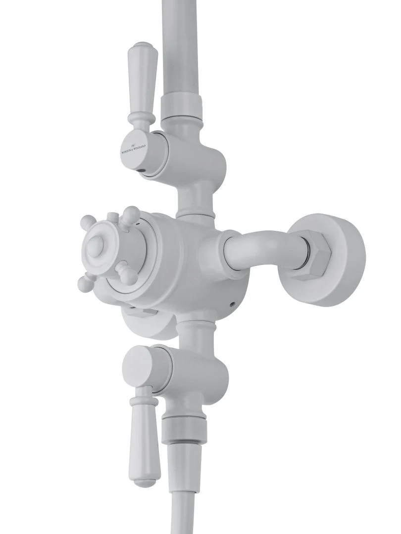 Приобрести душевая система с термостатом wonzon & woghand retro, белый матовый (ww-b3041-mw)