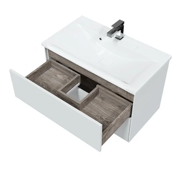 Приобрести sole тумба подвесная ultra 80 см с раковиной premier 80, белый глянец ут000068457