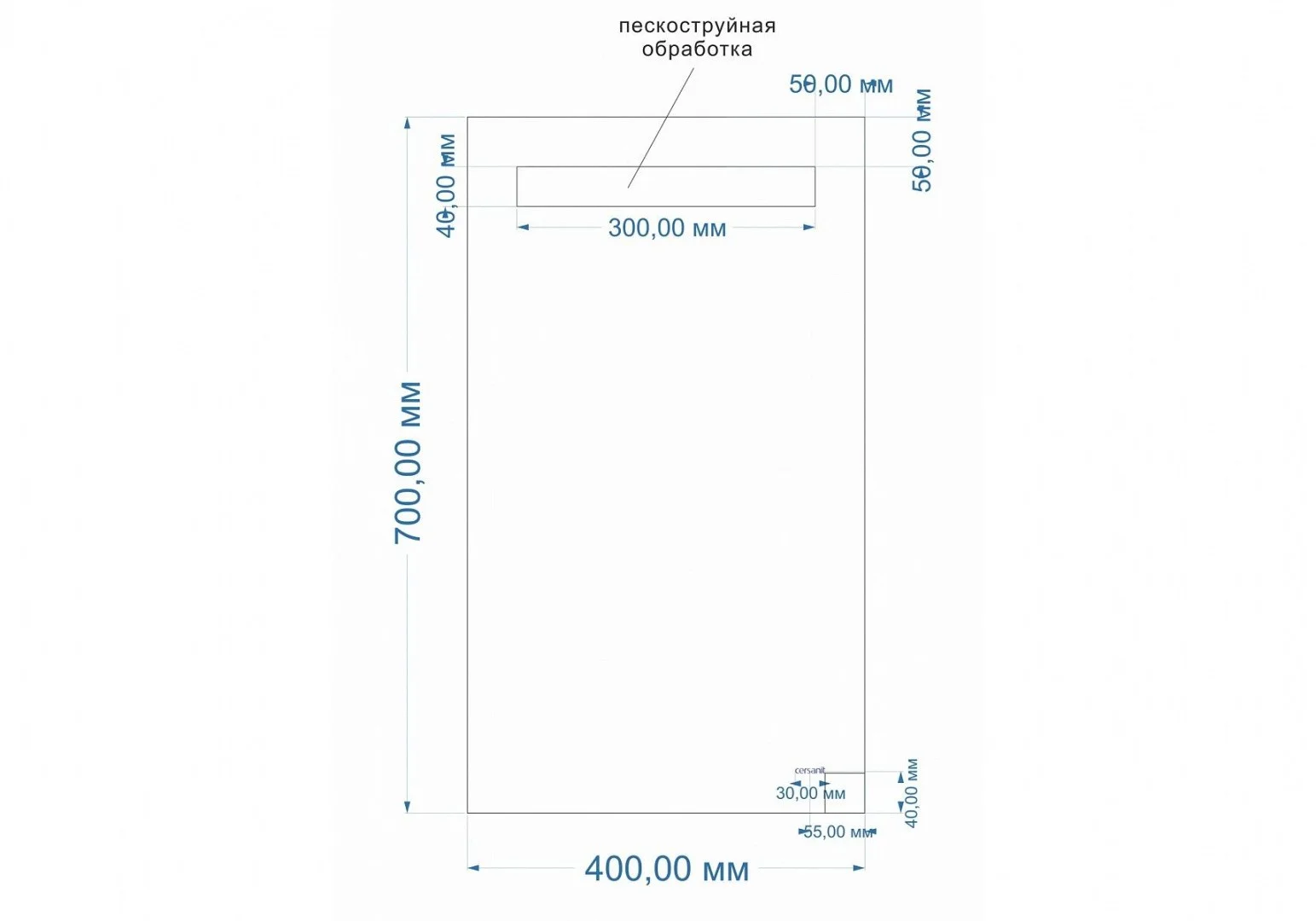 Приобрести зеркало cersanit base 010 led 40 см, lu-led010*40-b-os
