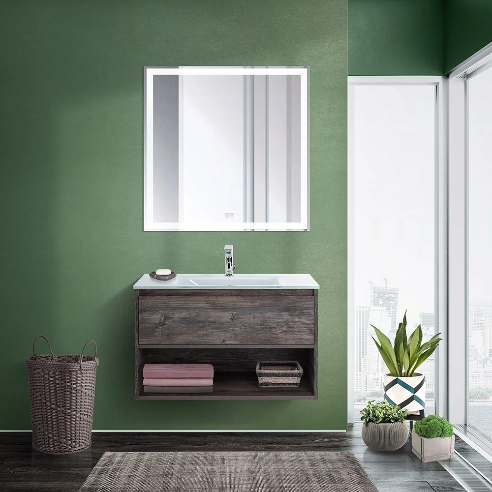 Приобрести belbagno тумба c раковиной kraft 80 см, с одним ящиком и полкой, подвесная pino pasadena, стеклянная раковина