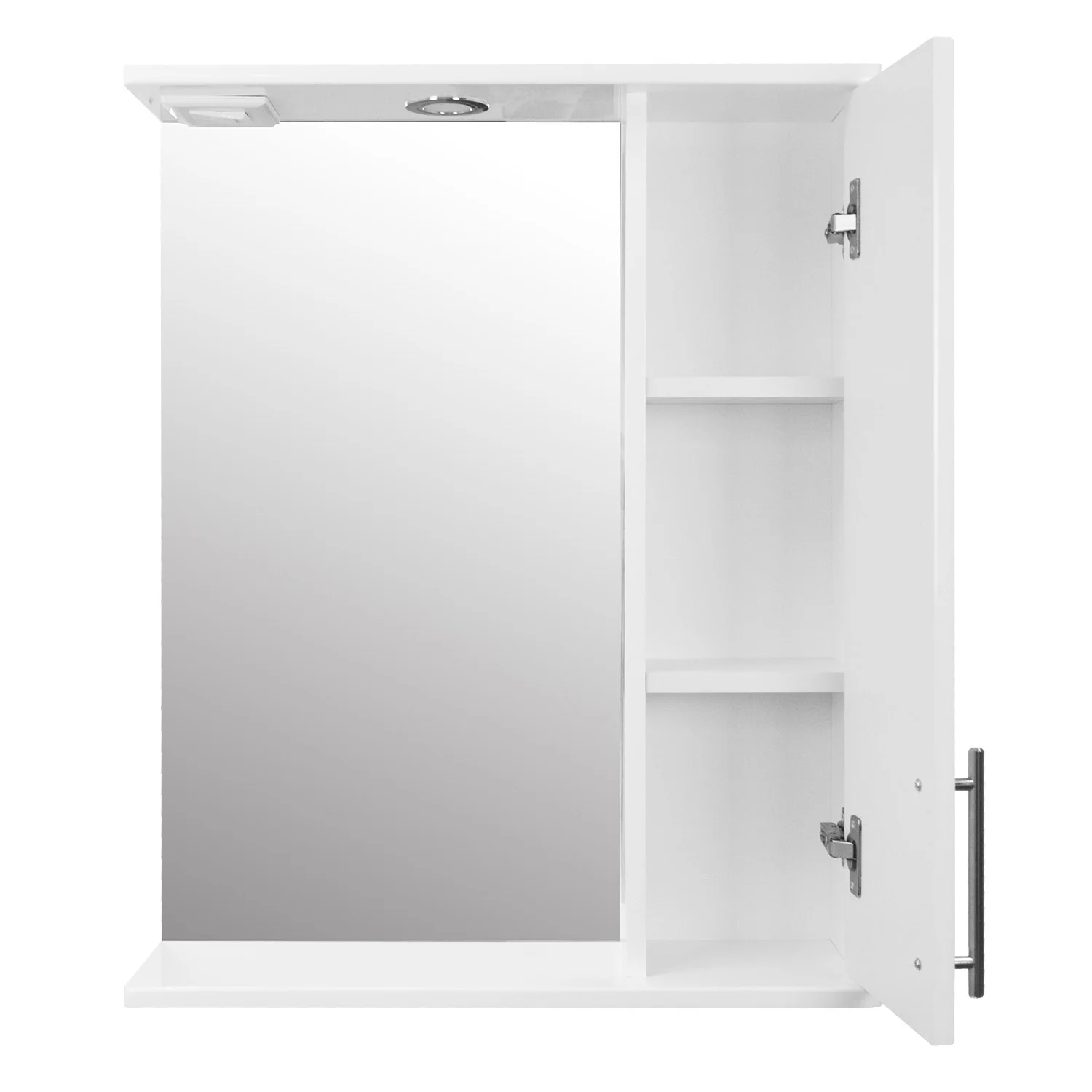Приобрести loranto зеркало-шкаф karina 60 600х745х170 подвесной, с подсветкой, правосторонний, белый (cs00086509)