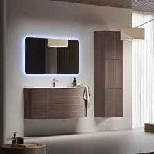 Cezares Тумба подвесная с раковиной EDEN 121 см Rovere scuro Soft, коричневая 54408