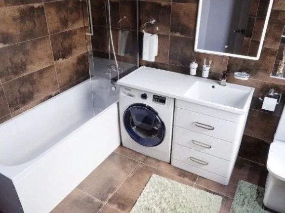 Приобрести mirsant тумба напольная fuji 120 см с раковиной столешницей fly 2 120 см под стиральную машину, правая ут000077621