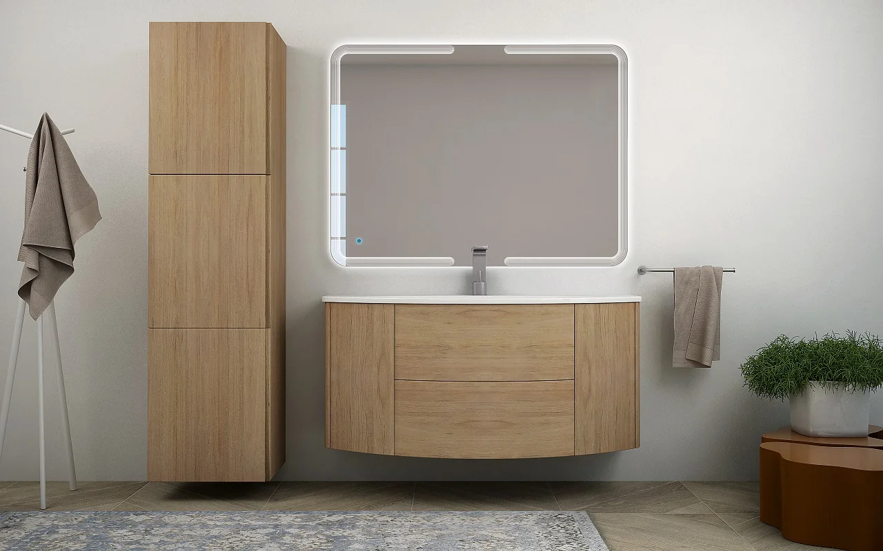 Приобрести cezares тумба подвесная с раковиной eden 121 см rovere tabacco, стекло, дерево 54842