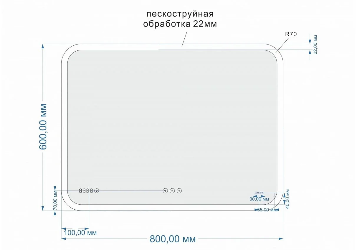 Приобрести зеркало cersanit design pro 070 led 80 см, lu-led070*80-p-os