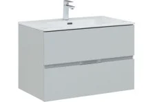 Aquanet Тумба с раковиной Алвита New 80 см, 2 ящика, серый