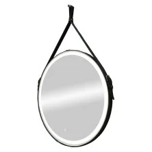 Mirsant Зеркало Rodeo Black 65х65 см,на кожанном ремне с подсветкой УТ000070023