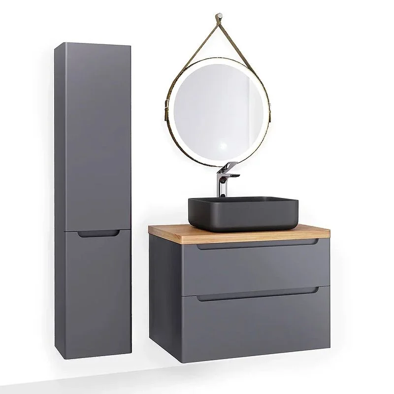 Приобрести jorno тумба подвесная wood 80 см со столешницей светлое дерево, антрацит