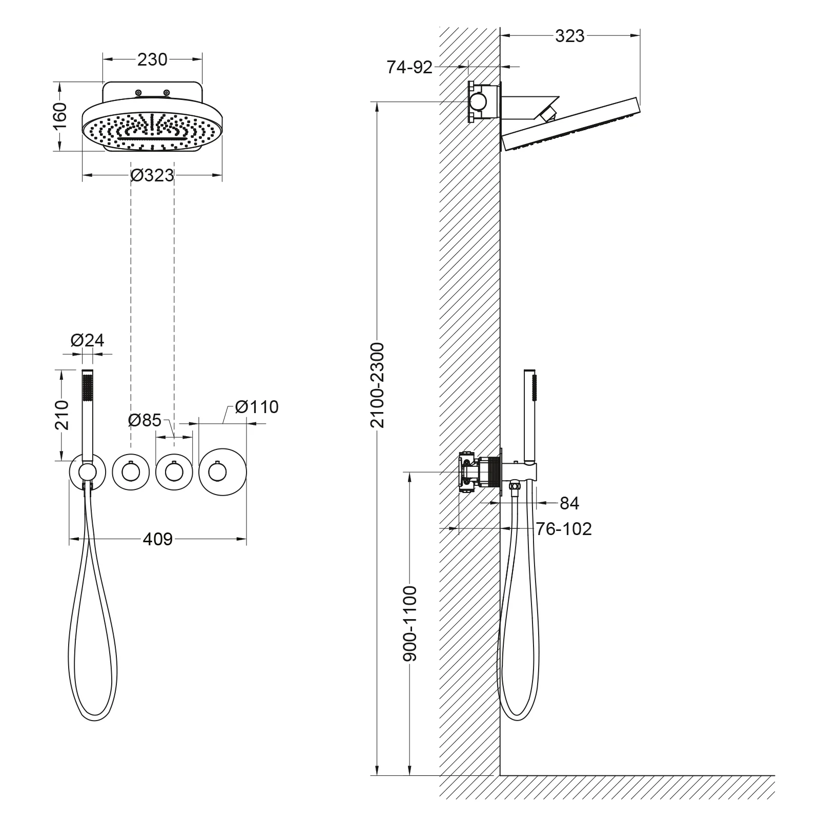 Приобрести душевая система встроенная с термостатом timo saona sx-2329/03sm черный