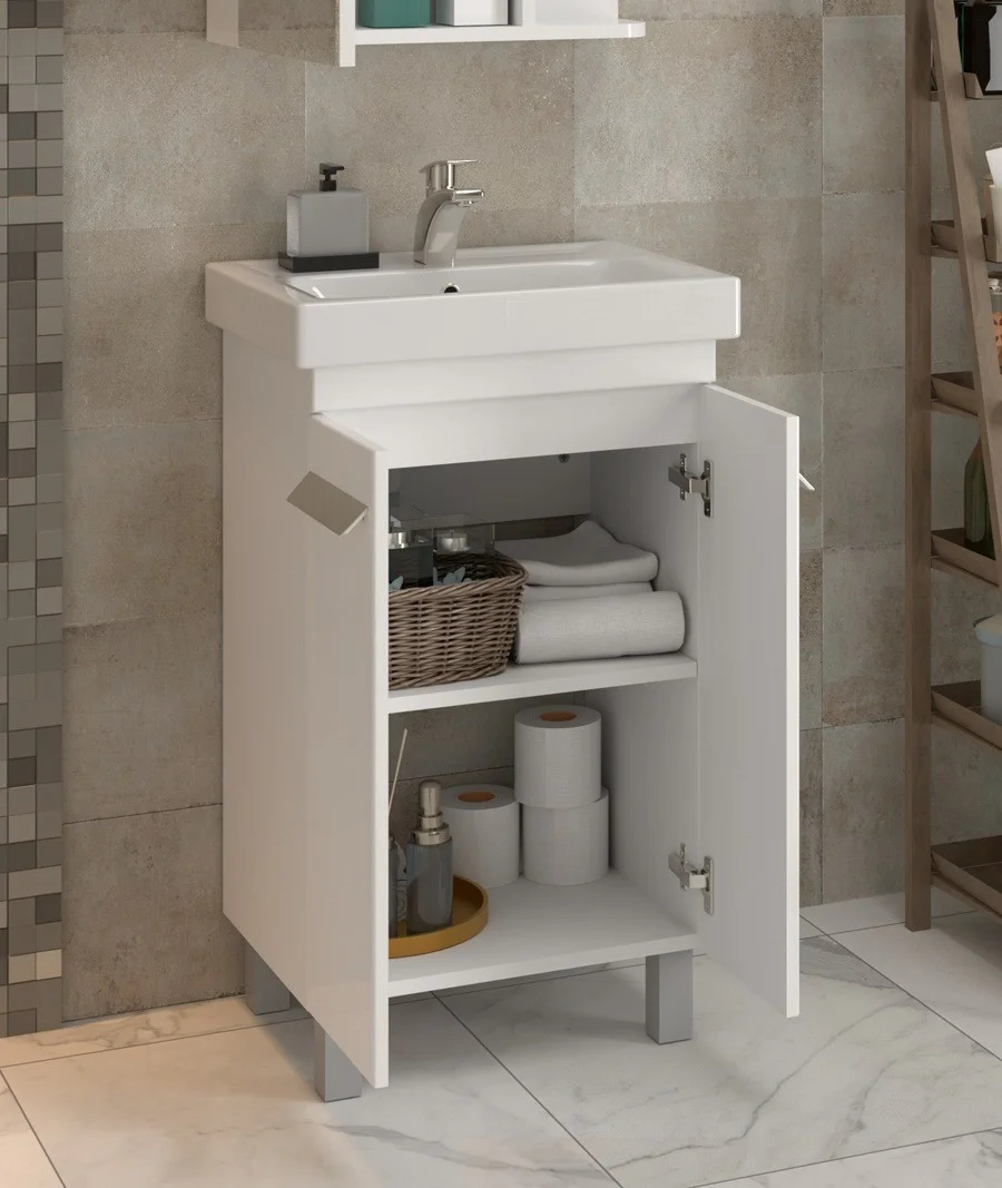 Приобрести vigo тумба с раковиной nova 50см, 2 дверцы, напольная, белая tn.nov.tig.50.2d