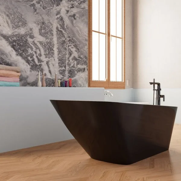 Приобрести frank акриловая ванна f6104 white/black,170х80см, отдельностоящая