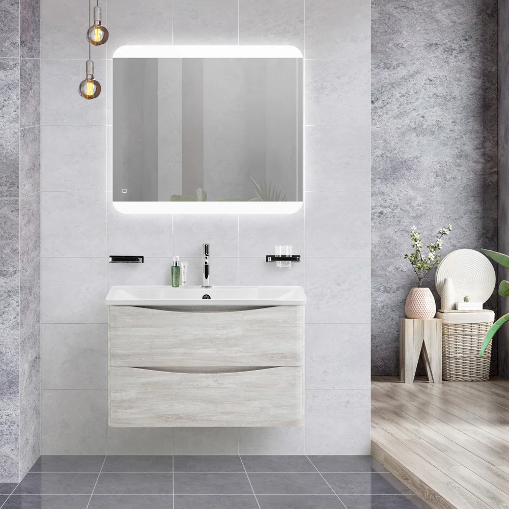 Приобрести belbagno тумба с раковиной acqua 90 см, подвесная rovere vintage bianco, белая раковина