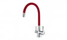 LEMARK Смеситель для кухни Comfort с подключением к фильтру, красный\хром LM3075C-Red