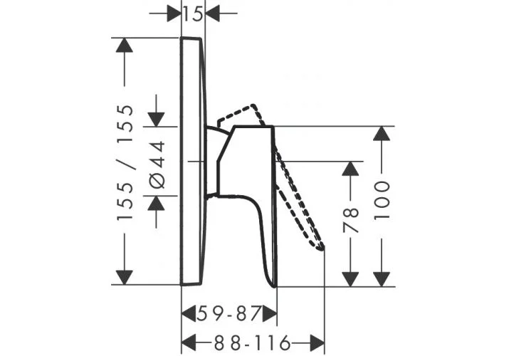 Приобрести смеситель для душа hansgrohe talis e 71765000