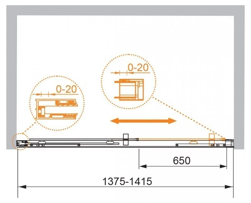 Приобрести cezares дверь душевая premier-soft 140x200см premier-soft-w-bf-1-140-c-cr-iv