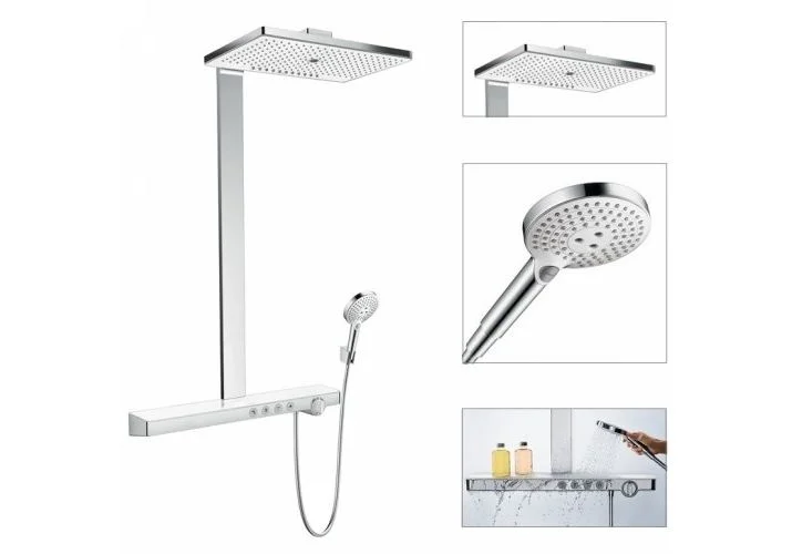 Приобрести душевая система с термостатом hansgrohe rainmaker select 460 3jet showerpipe 27106400