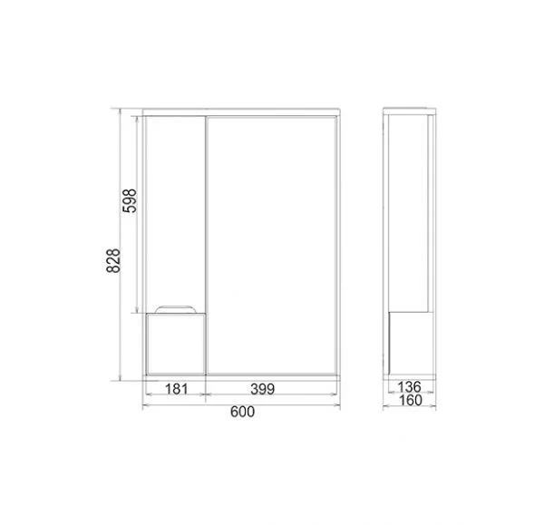 Приобрести mirsant зеркало шкаф soho 60см. l\r