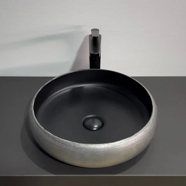 Приобрести comforty раковина 78653 41х41 см, серебряная-черная матовая