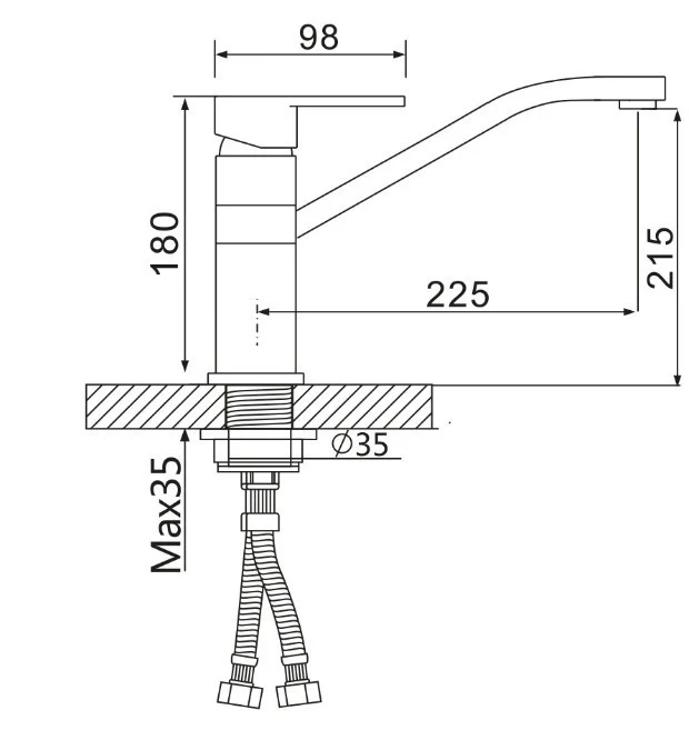 Приобрести смеситель для кухни vieir gunzi 180 мм, хром v113522