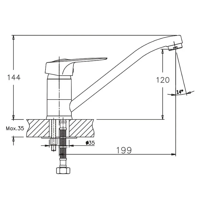 Приобрести haiba смеситель для кухни 234 мм, хром hb-4837
