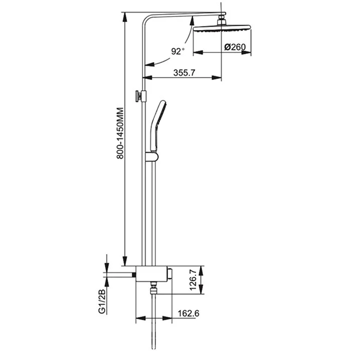 Приобрести gappo душевая система g2495-2 с термостатом, черный 30046