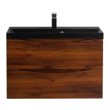 BelBagno Тумба с раковиной MARINO 80 см, подвесная Rovere Cillegio, чёрная раковина