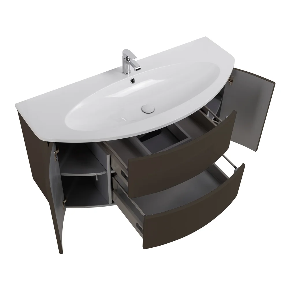 Приобрести cezares тумба подвесная с раковиной eden 121 см grigio talpa opaco, серая 54407