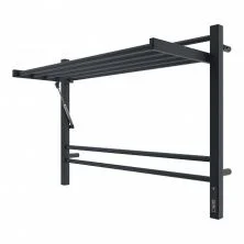 Terminus Полотенцесушитель Горизонт П8 80х60 см, с полкой, электрический, черный матовый