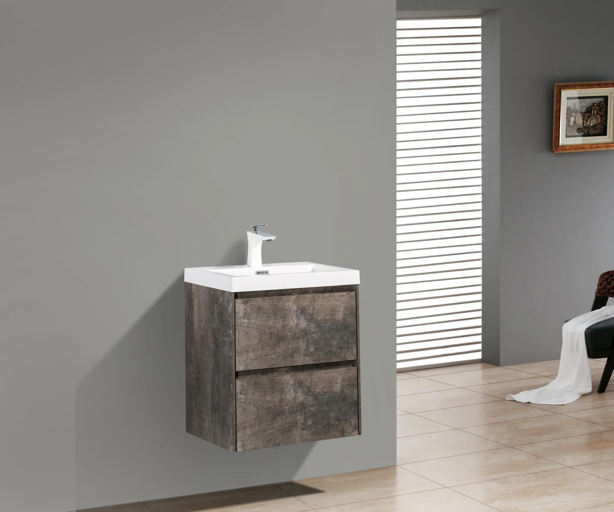 Приобрести belbagno тумба с раковиной pietra mini 50 см, подвесная stone, белая раковина