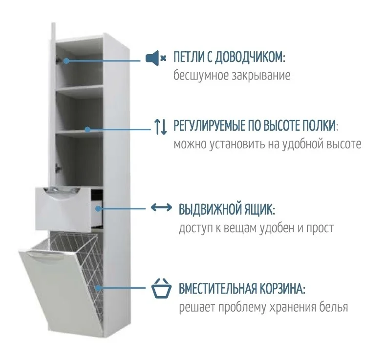 Приобрести пенал подвесной акватон сильва правый, дуб фьорд