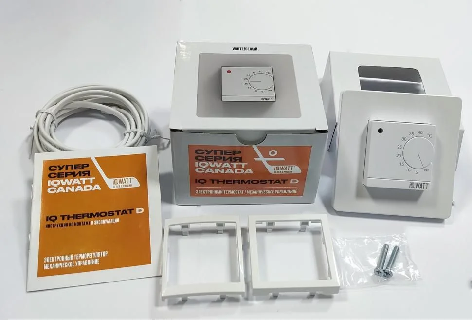 Приобрести iqwatt электронный терморегулятор iq thermostat d white с механическим управлением