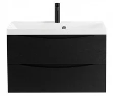 Тумба подвесная с раковиной BelBagno MARINO-800-2C-SO-NL-P 80 см, Nero Lucido